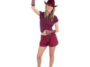 Adults Deluxe Burgundy Wild Wild West Cowboy Hat Costume Accessory