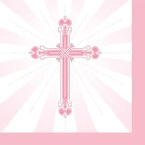 Blessings Pink Beverage Napkins, 5", 36pk