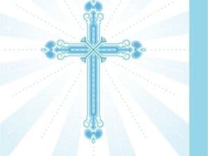 Blessings Blue Beverage Napkins, 5", 36pk