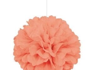 16" Coral Tissue Paper Pom Pom
