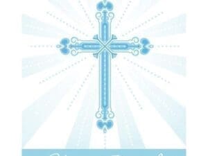Religious Blessings Blue Invitations, 25 Pk