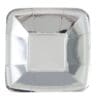 5" Square Foil Silver Paper Appetizer Plates, 8ct