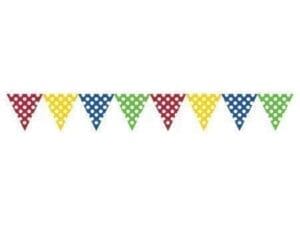 Multicolor Polka Dot Flag Banner, 1 Pk