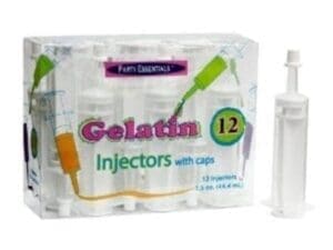 Hard Plastic 1-1/2-Ounce Jello Shot Injectors with Cap, Clear, 12 Count Multi-Colored