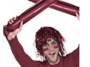 2 Cheerleader Team School Spirit Rally Burgundy Inflatable Colored Spirit Sticks