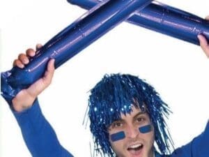 2 Cheerleader Team School Spirit Rally Blue Inflatable Colored Spirit Sticks