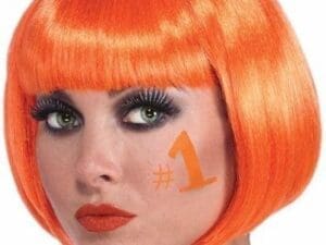 Orange Bob Wig Halloween Costume Accessory