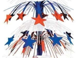 Star Cascade Centerpiece 18" Red White Blue