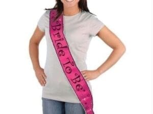 Bride to Be Satin Sash - Cerise with Black Lettering