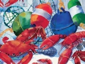 Seafood Celebration Beverage Napkins, 5", 16pk