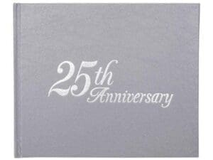 Silver Embossed 25th Wedding Anniversary Guest Book 32 Pages New
