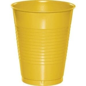 Plastic Cups, 16 Oz, School Bus Yellow, 20 Ct
