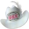 Gettin' Hitched Bride Cowboy Hat with Veil - White Hen's Party Novelty - Image 2