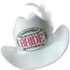 Gettin' Hitched Bride Cowboy Hat with Veil - White Hen's Party Novelty