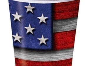 8 Count Plastic Cups, Patriotic Steel
