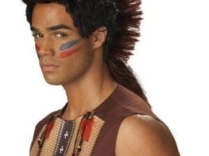 California Costumes Men's Indian Warrior Wig, Auburn/Black, One Size