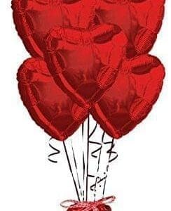 Red Heart Shaped Mylar Balloons - Red Heart Foil Balloons