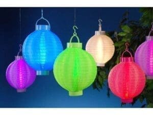 Garden Nylon Lanterns with Lights: Purple, 8 Inches