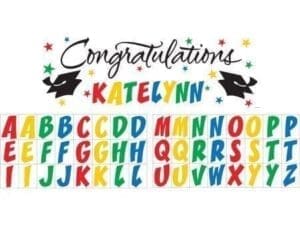 Giant Custom Name Graduation Banner, 20in X 60in