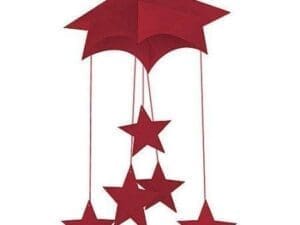 Mortarboard Hanging Mobile, Red