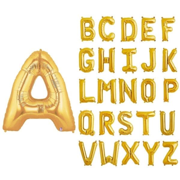 Letter X Gold 40 in. Mylar Balloon