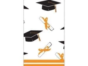 Orange Graduation Party Printed Plastic Tablecover (1)