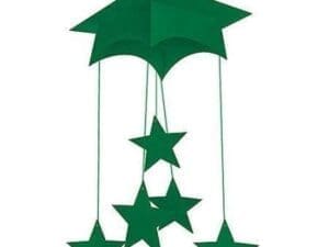Mortarboard Hanging Mobile, Green