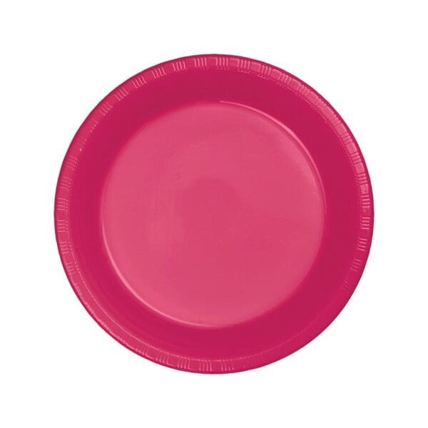 Plastic Dinner Plates, 9", Hot Magenta, 20 Ct