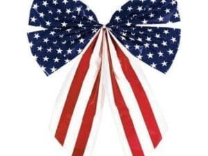 4 Loop Plastic Bow, 17.5" x 13", Red/White/Blue
