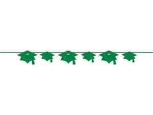 Paper Mortarboard Graduation Banner, Emerald Green