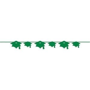 Paper Mortarboard Graduation Banner, Emerald Green