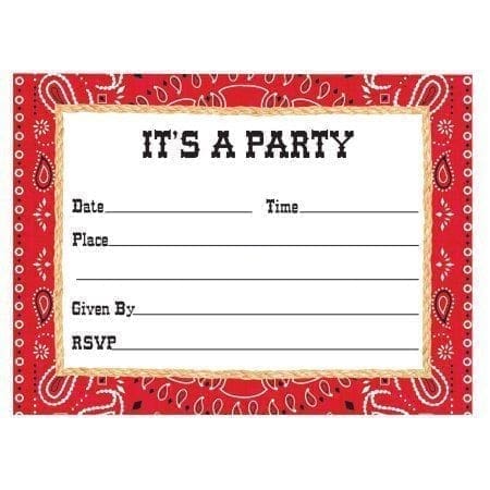 Bandanarama Invitations, 8 Pk