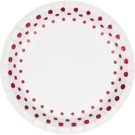 Sparkle and Shine Ruby Foil Dessert Plates, 8 Pack