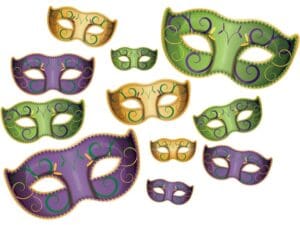 11 Piece Mardi Gras Mask Standup Set