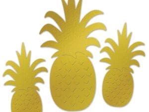 Foil Pineapple Silhouettes, Gold
