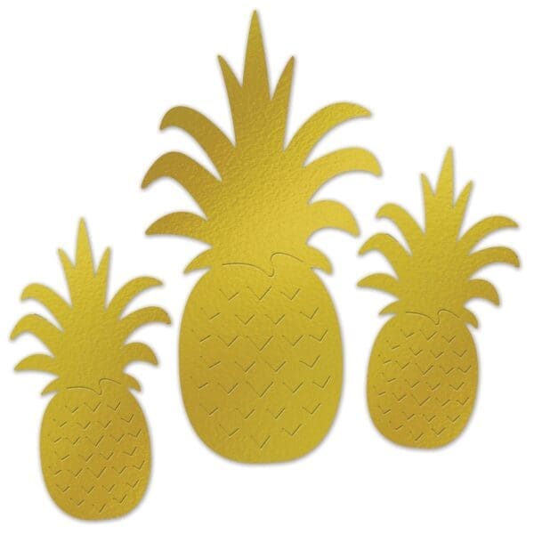 Foil Pineapple Silhouettes, Gold