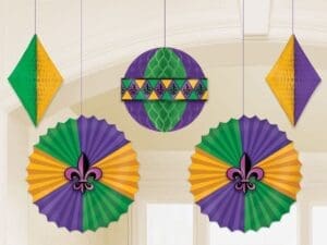 Mardi Gras Honeycomb & Fan Decorations