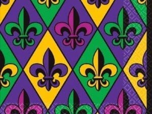 Fleur De Lis Mardi Gras Paper Lunch Napkins