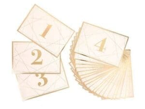 Dt Table Numbers Gold White Lines Design 25Pc