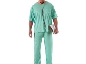 Green Doctorical Scrubs Costume Adult Plus Plus Size