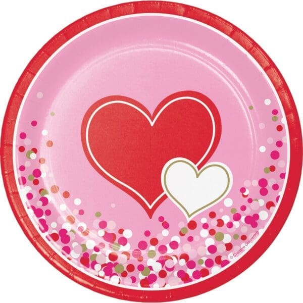 Happy Heart Valentines Day Dessert Plates