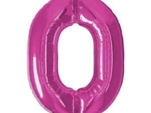 34 Inch Metallic Magenta Number Balloons 0