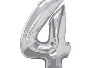 41" Number 4 Silver Balloon