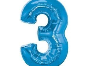 34 Inch Metallic Sapphire Number Balloons 3