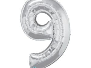 34" Number 9 Silver Balloon
