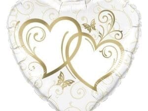 36 Inch Heart-Shaped Entwined Hearts Foil Wedding/Anniversary Balloon