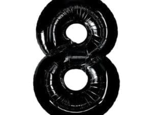 34 Inch Black Number Balloons 8