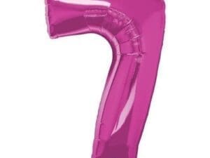 (7, Magenta) Qualatex 34 Inch Metallic Magenta Number Balloons (0-9)