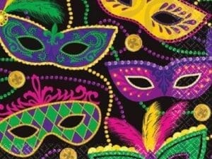 Mardi Gras Masks Mardi Gras Paper Lunch Napkins