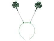 Glitter Shamrock Plastic Bopper St. Patrick's Day Costume Party Head Wear Accessory (1 Piece), 10 1/2" X 4 1/2", Green